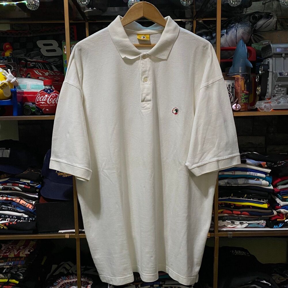 Vintage Duck Head Polo Shirt XL Off White Cream Pique Dad Streetwear Tee
